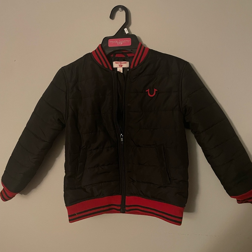 True Religion Black Jacket with Red Trim